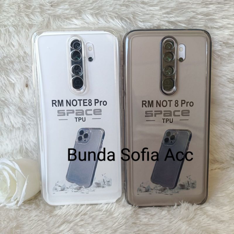 Case Bening REDMI Note 8 Pro Softcase original transparan Bening Hitam