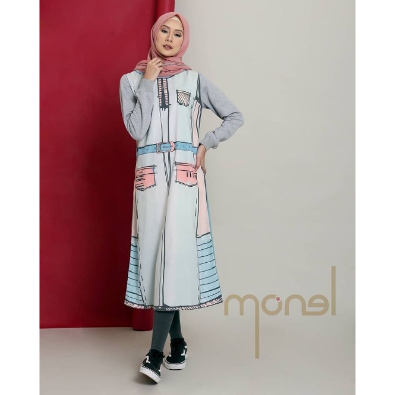 Belt Print Midi Dress Monel