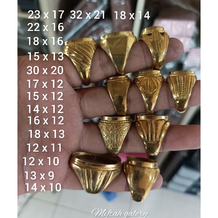 Emban cincin kuningan sari motif polos