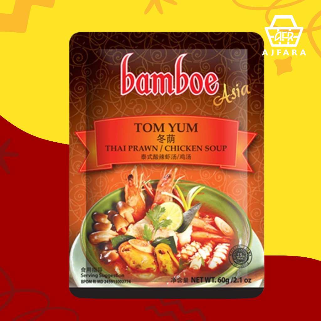 

Bamboe Bumbu Asia Bumbu Tom Yum 60g/Saus Asam Manis 80g/Ayam Bakar Bumbu Rujak 46g/Ayam Goreng 33g/Ayam Goreng Kalasan 55g/Balado 50g/Bali 49g/Gule 35g/Kare 35g/Krengsengan 60g/Kuah Bakso 60g/Lodeh 70g/Mie Goreng 45g/Nasi Goreng 40g/ Dan Lainnya