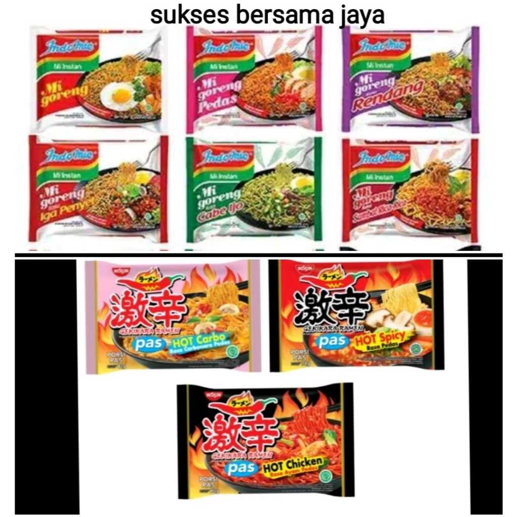 

Ramen Gekikara Pas ALL VARIAN/ Indomie goreng /SOTO/AYAM BAWANG/KARI/HOT SPICY/CARBONARA/HOT CHICKEN