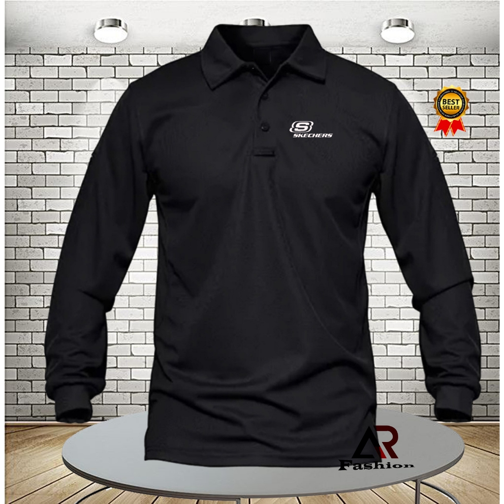 POLO Shirt KAOS POLO LENGAN PANJANG PRIA/WANITA POLO S SKECHERS PUTIH