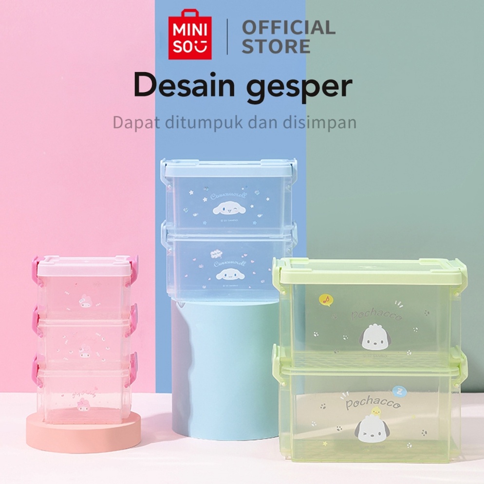 Super Promo Miniso Sanrio Characters Storage Box Lantai Tiga Storage Box Kotak Penyimpanan Serbaguna