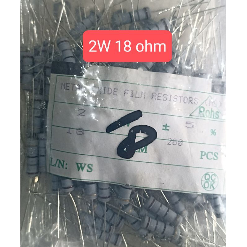 10BUAH RESISTOR 2WATT 18 OHM 2W 18ohm 2 WATT 18 OHM