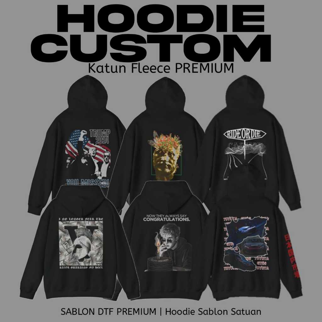 Hoodie Custom Sablon Satuan | Hoodie Unisex | Bikin Hoodie satuan