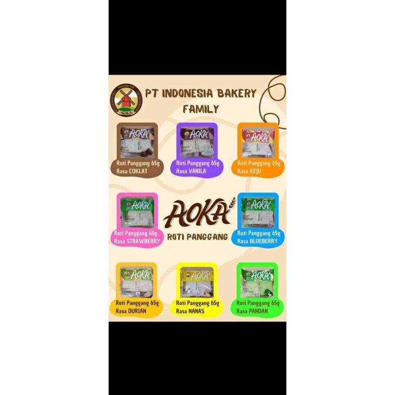 

Aoka roti panggang sandwish all varian rasa