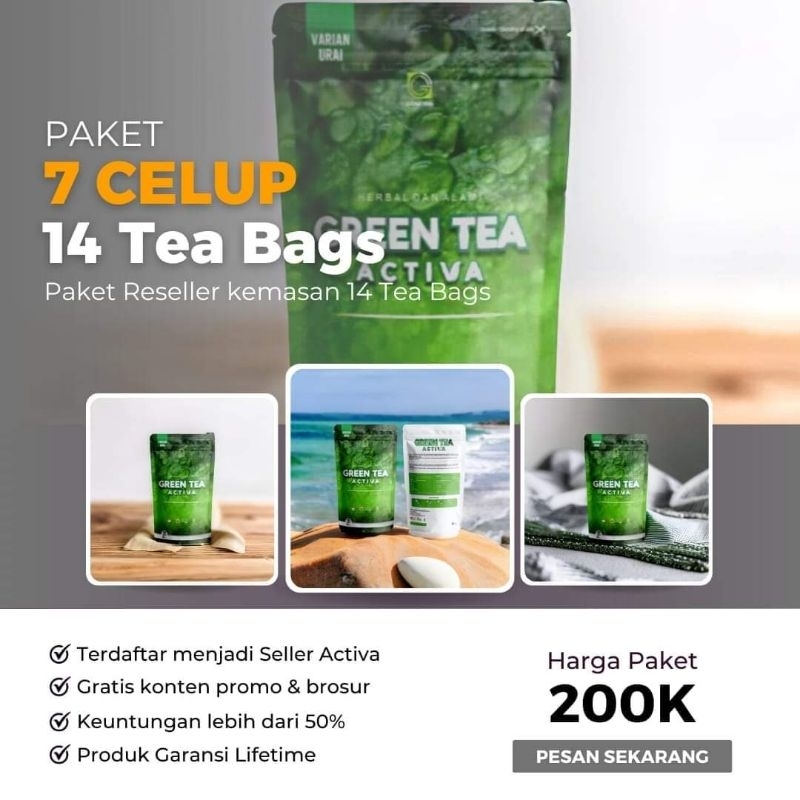 

PROMO GREEN TEA ACTIVA 5 BUNGKUS GRATIS 2 BUNGKUS