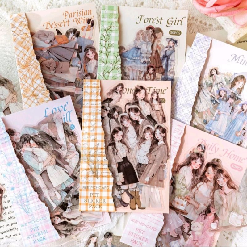 

Stiker vintage PET KOREAN/ ANIME GIRL series stiker diy journal scrapbook diary [Sharing]