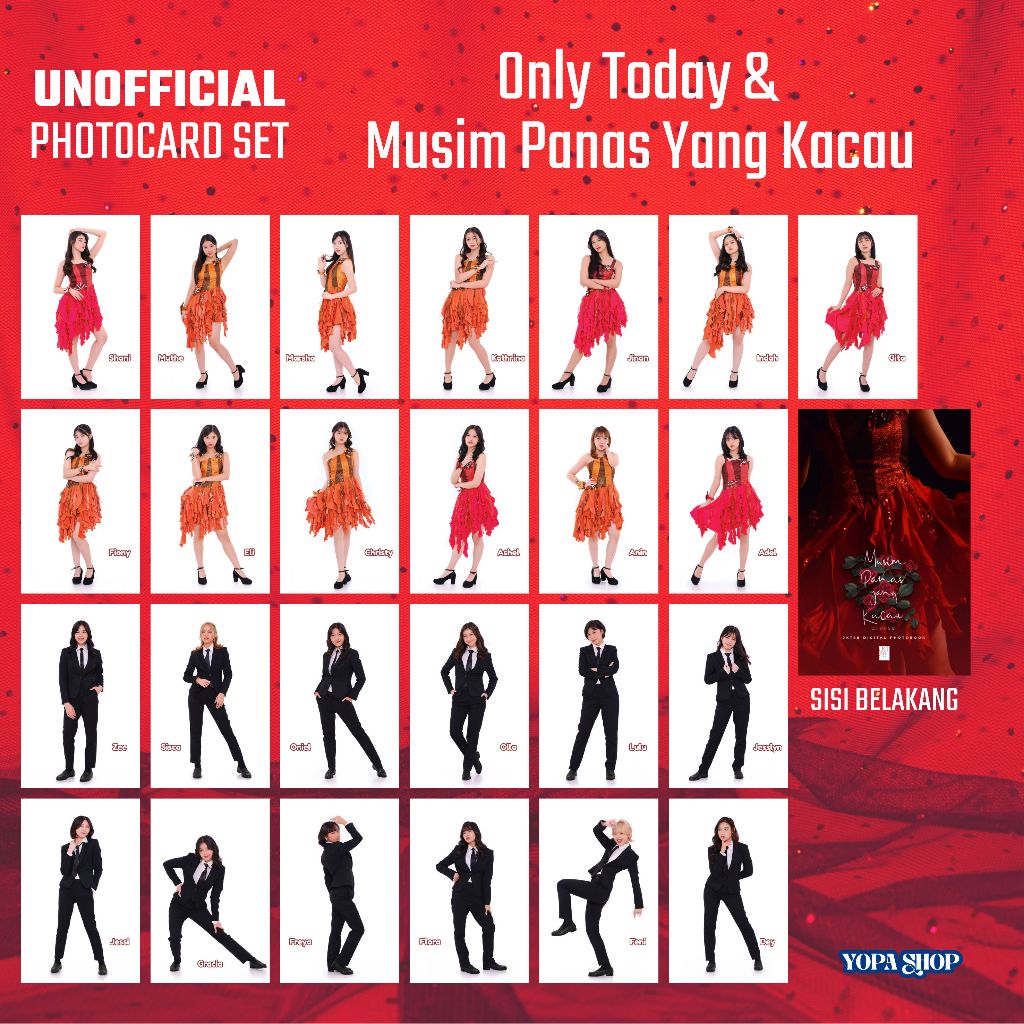 PC Photocard JKT48 Unofficial / Fanmade Edisi "Only Today x Musim Panas" print 1 sisi