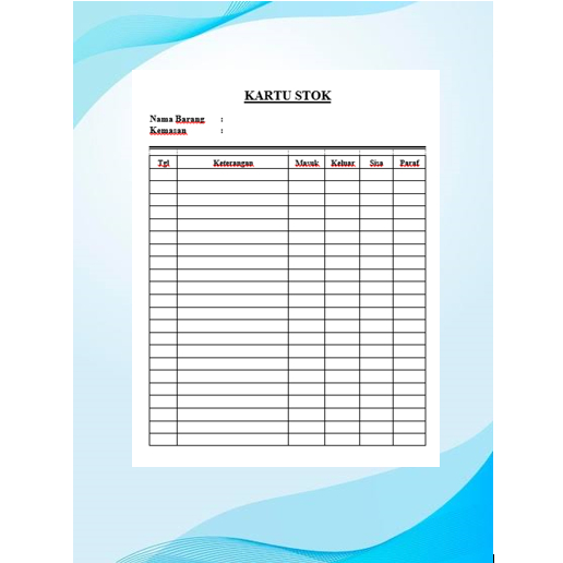

Kartu Stok Barang Kertas Stok Barang isi 100pcs dan 50pcs Kertas Brief Card Ukuran 10x21