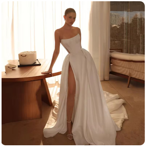 GAUN WEDDING / FORMAL PRINCESS WEDDING DRESS / WEDDING MARRIAGE A LINE / WEDDING DRESS SEXY PROM PAR