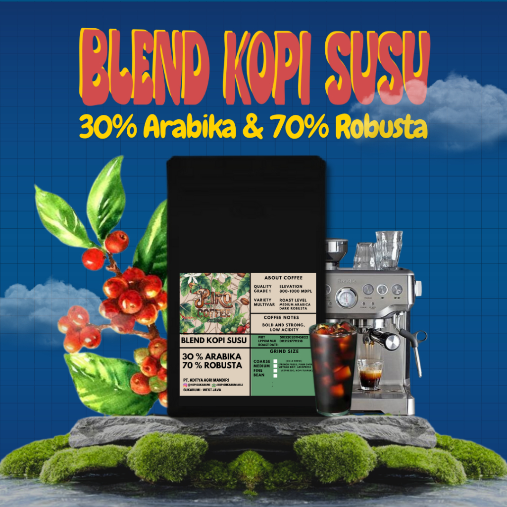 

Biji Kopi Blend 30% Arabika & 70% Robusta (1 Kg) - House Blend Kopi Sukabumi