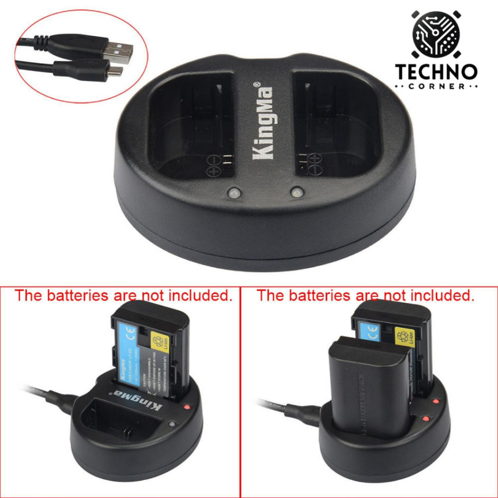 [Original 100%] KingMa Charger Baterai 2 Slot Canon 5D2 5D3 70D 60D 6D 7D 7D2 - LP-E6