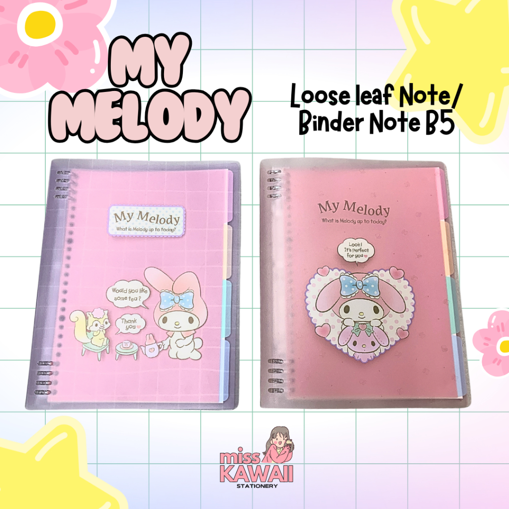 

My Melody B5 Loose-leaf Notebook/ Binder Note /Buku Catatan B5 IIGEN YZ8991