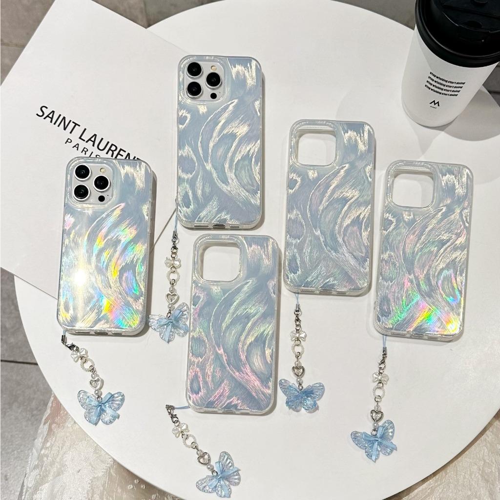 GC165 CLARITY Swirl Hologram Case Silver Textured With Charm - Hardcase/ Casing FOR XIAOMI REDMI NOT