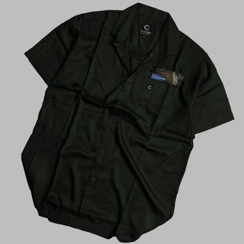 Hem polos pria lengan pendek rayon twill kahatex