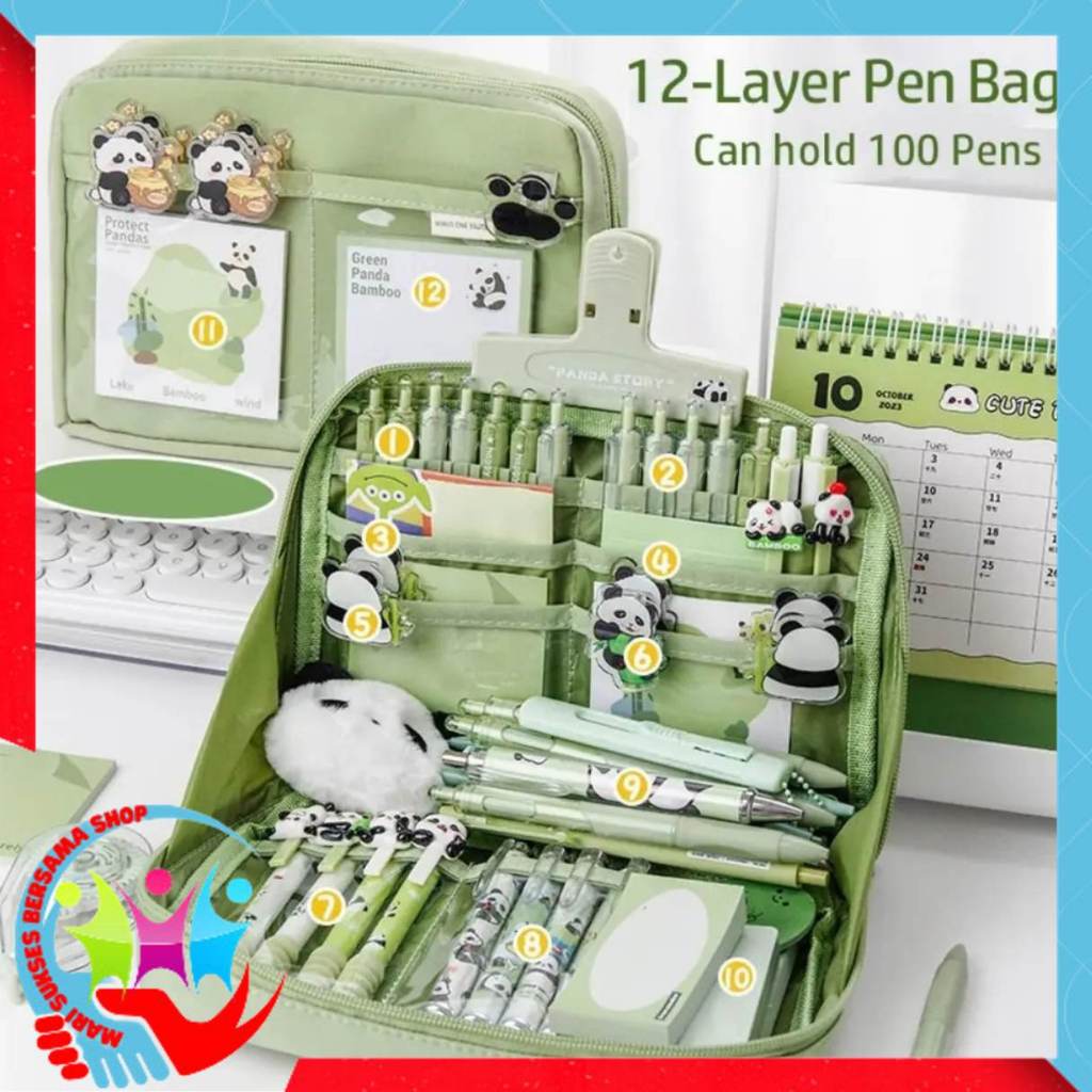 

MSBS Tempat Pencil Case Tas Pena Tempat Pencil Tas Pensil Kotak Pensil Tempat Alat Tulis 90° Kapasitas Besar Pembukaan Besar Anti Air Waterproof Warna Pastel