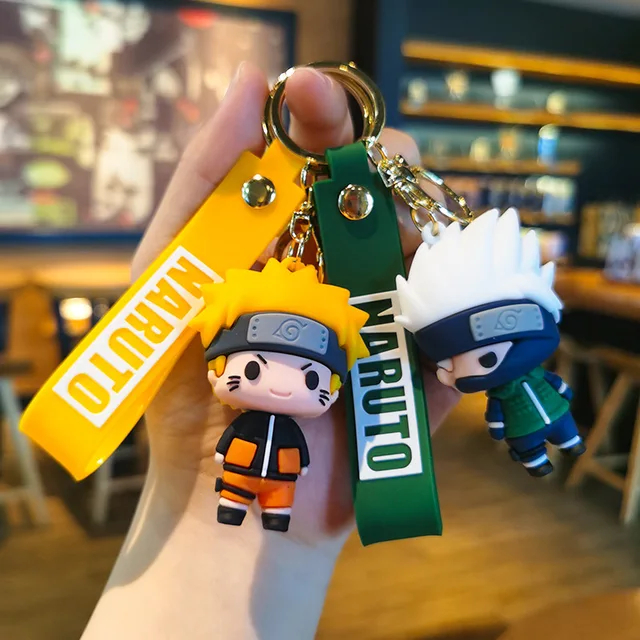Keyring Rubber Anime Naruto Keychain Gantungan Kunci Doll Strap Naruto Sasuke Sakura Kakashi