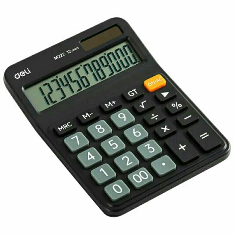 

Deli Calculator Desktop Deli M222 12 Digit Dual Power, Black