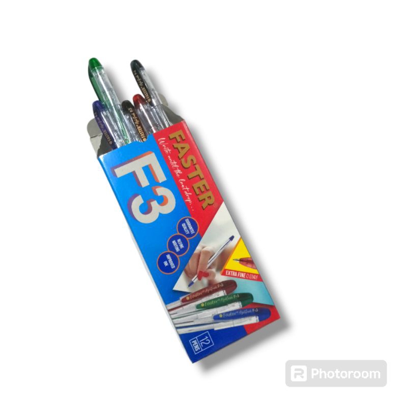 

1 pak 12 pcs pulpen / bolpoin faster F3