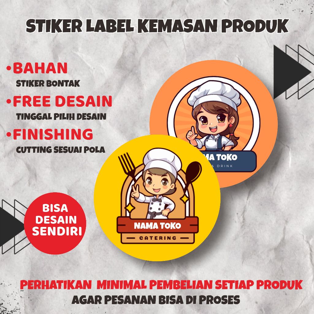 

[STIKER CUTTING] STIKER/CETAK STIKER/CETAK STIKER LABEL MAKANAN/STIKER CUSTOM