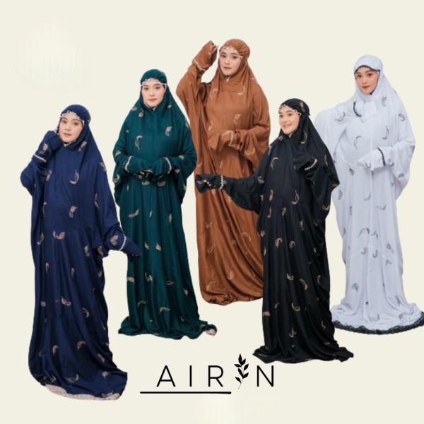 Mukena Dewasa Terusan Jumbon Airin Rayon Premium Bordir Timbul