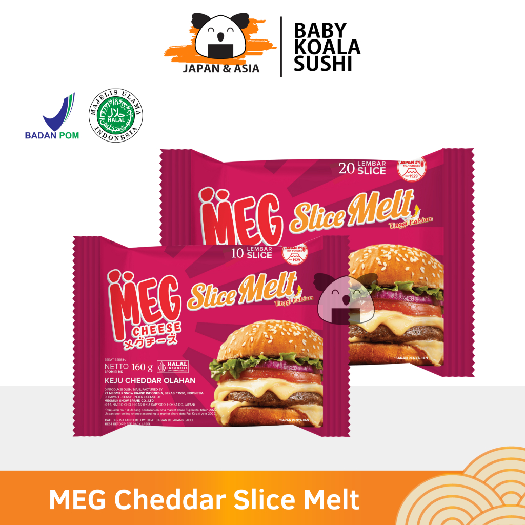 

MEG CHEESE Keju Cheddar Slice Melt 20 Lembar Halal | Easy Melt Chedar