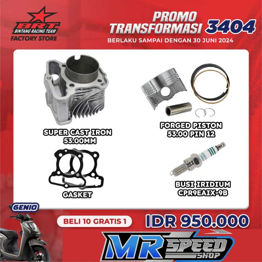 BLOK BRT GENIO / ALL NEW BEAT 2020 DELUXE / SCOOPY 2020 NEW + PISTON 53.00MM