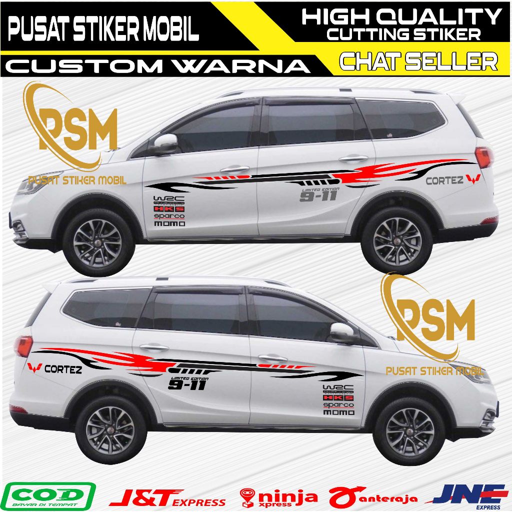 PROMO STICKER STIKER MOBIL Wuling Cortez STIKER TERIBAL LIST MINIMALIST MOBIL Wuling Cortez