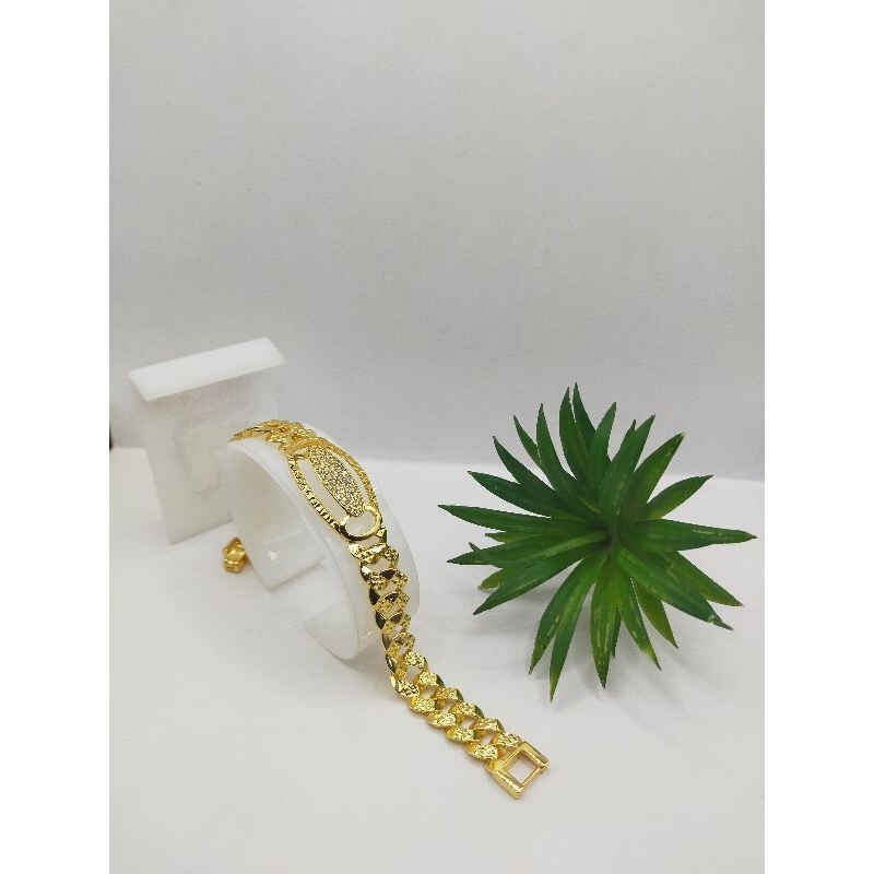 Gelang plat sisik naga permata