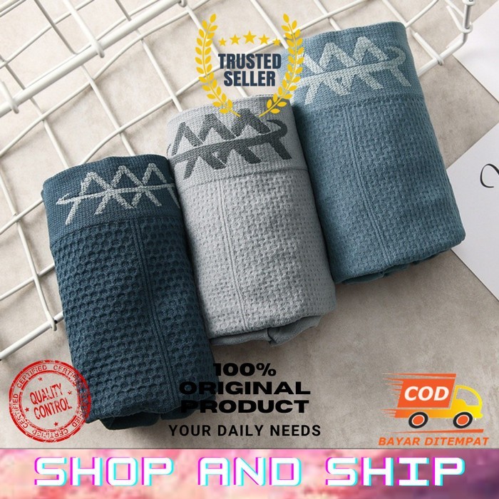 Celana Dalam Boxer 5D Magnetic 3PCS Kesehatan Vitalitas Pria ORIGINAL SAS