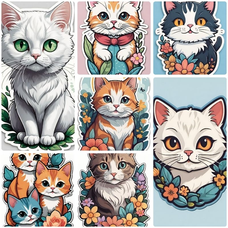 

sticker kucing lucu helogram