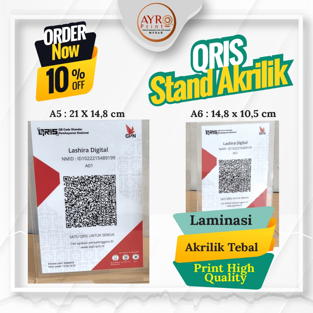 

Sign Stand Akrilik dan Stiker QRIS A5 A6