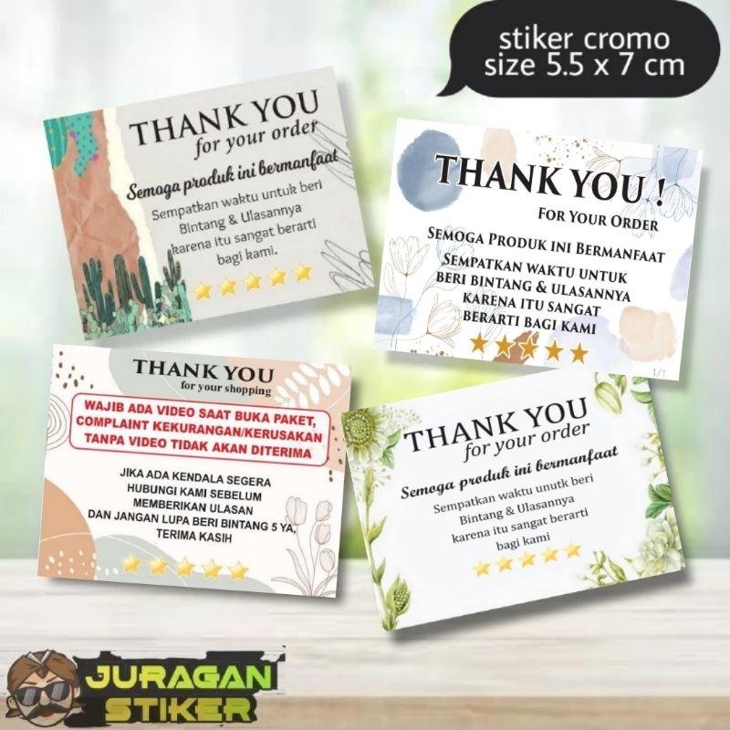 

(100 pcs) STIKER UCAPAN/STIKER THANK YOU