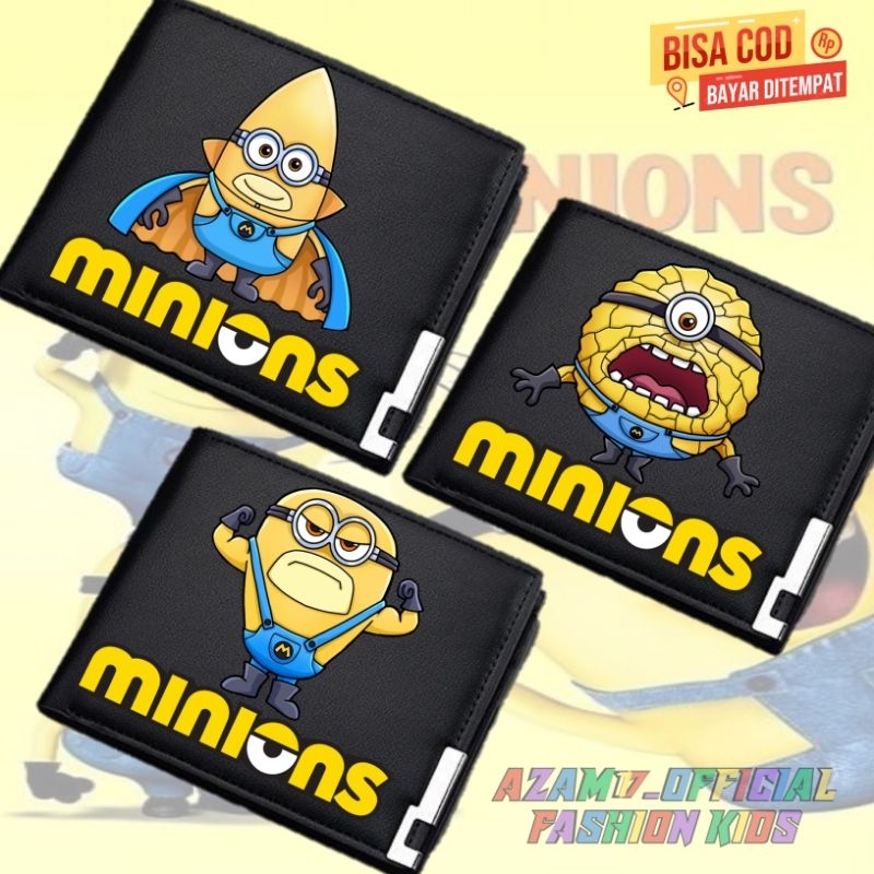 BISA COD DOMPET WALLET MINIONS FREE NAMA / DOMPET LIPAT ANAK DEWASA MINIONS ALL KARAKTER