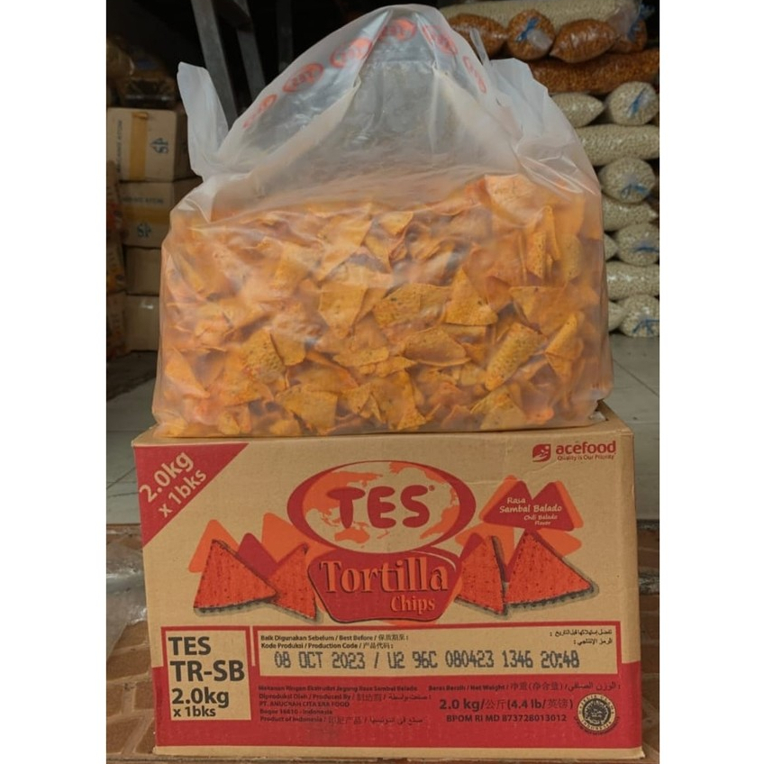 

keripik jagung tortilla 250gr - snack kiloan tortilla balado dan BBQ - cemilan -happy tos - cemilan enak - snack enak - jajanan - snack asin pedas - snack murah