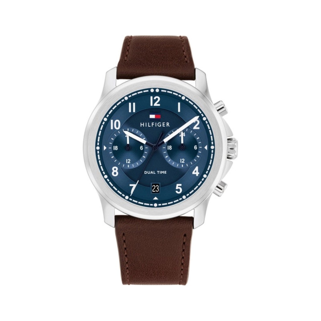 Tommy Hilfiger Wesley Blue Dial Brown Leather 1710625