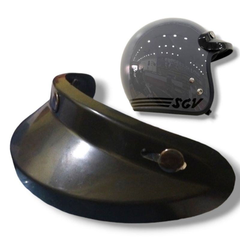 (SE) Pet Helm Bogo Retro Glosy || Topi Helm 3 Kancing || Retro Helmet Peak MS88 sGv vgv