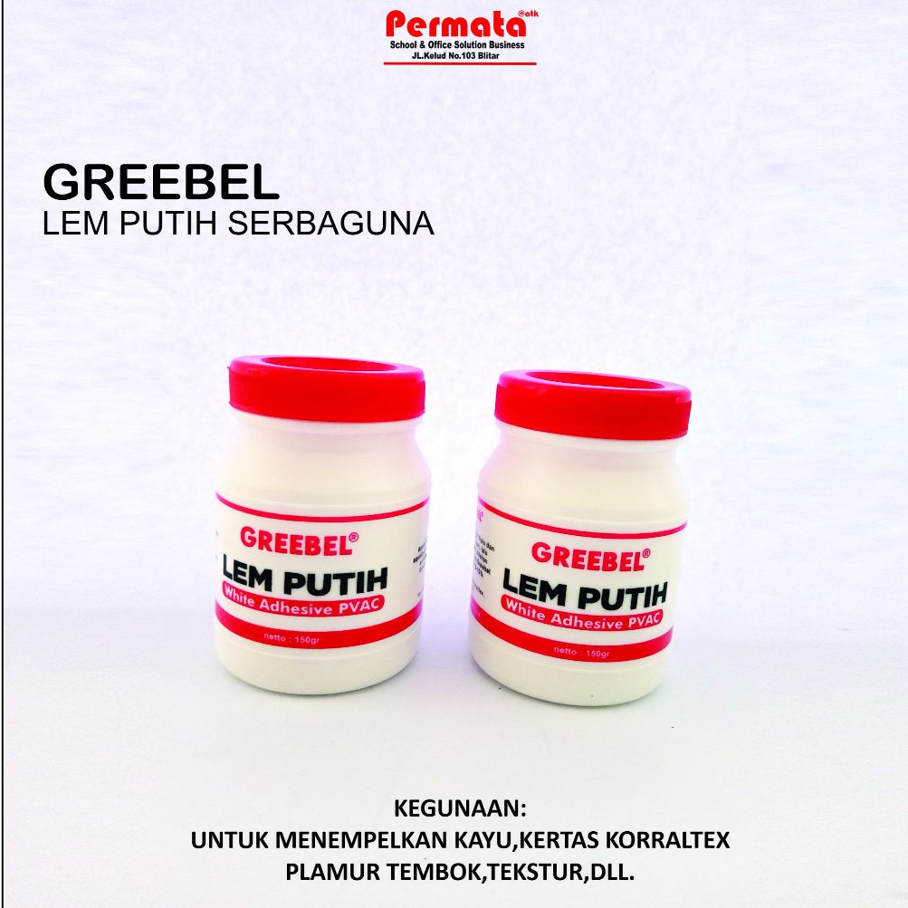 

GREEBEL Lem Kertas White Glue 150 Gram (150G/PCS) / Lem Kertas / Lem Putih