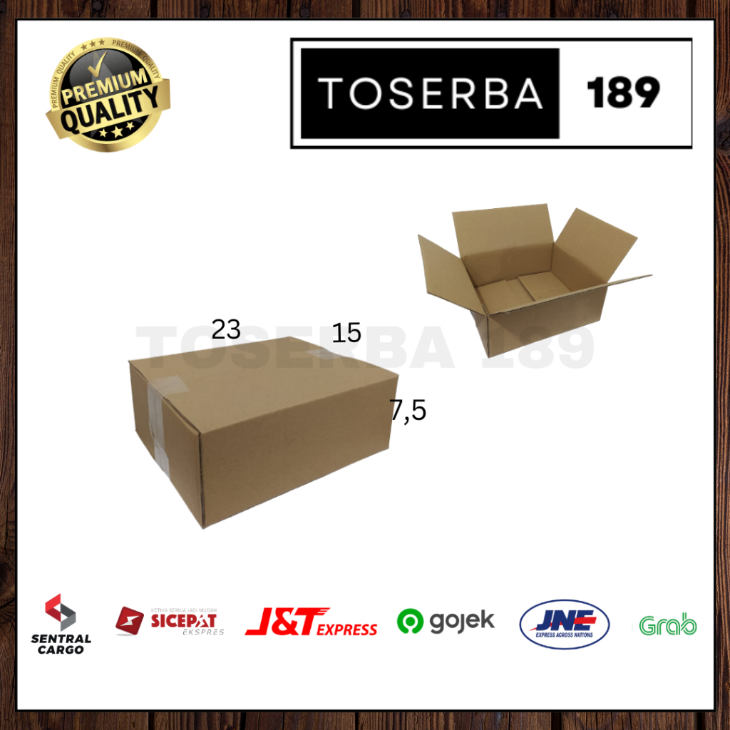

kotak kardus box packing uk 23x15x7,5 SHEET POLOS