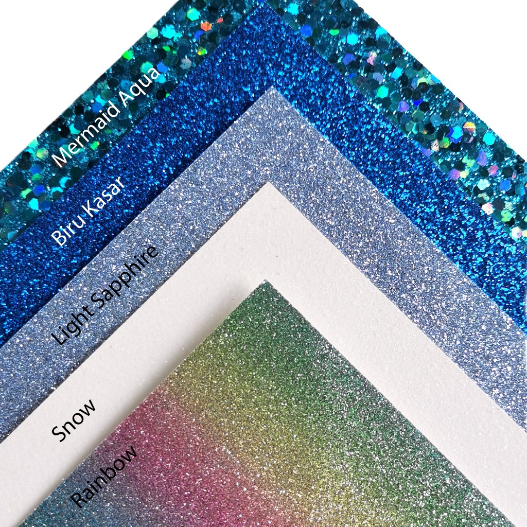 

Kertas Glitter Kasar Paper 300 gsm A4 - Mermaid Aqua