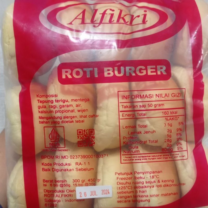 

Roti Burger Al Fikri wijen isi 6 biji