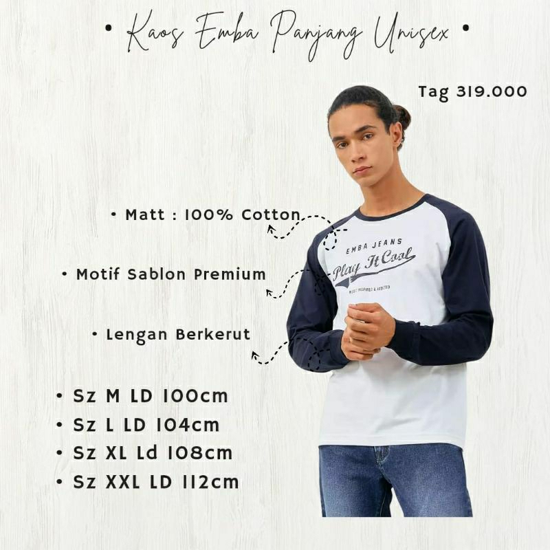 kaos emba panjang unisex