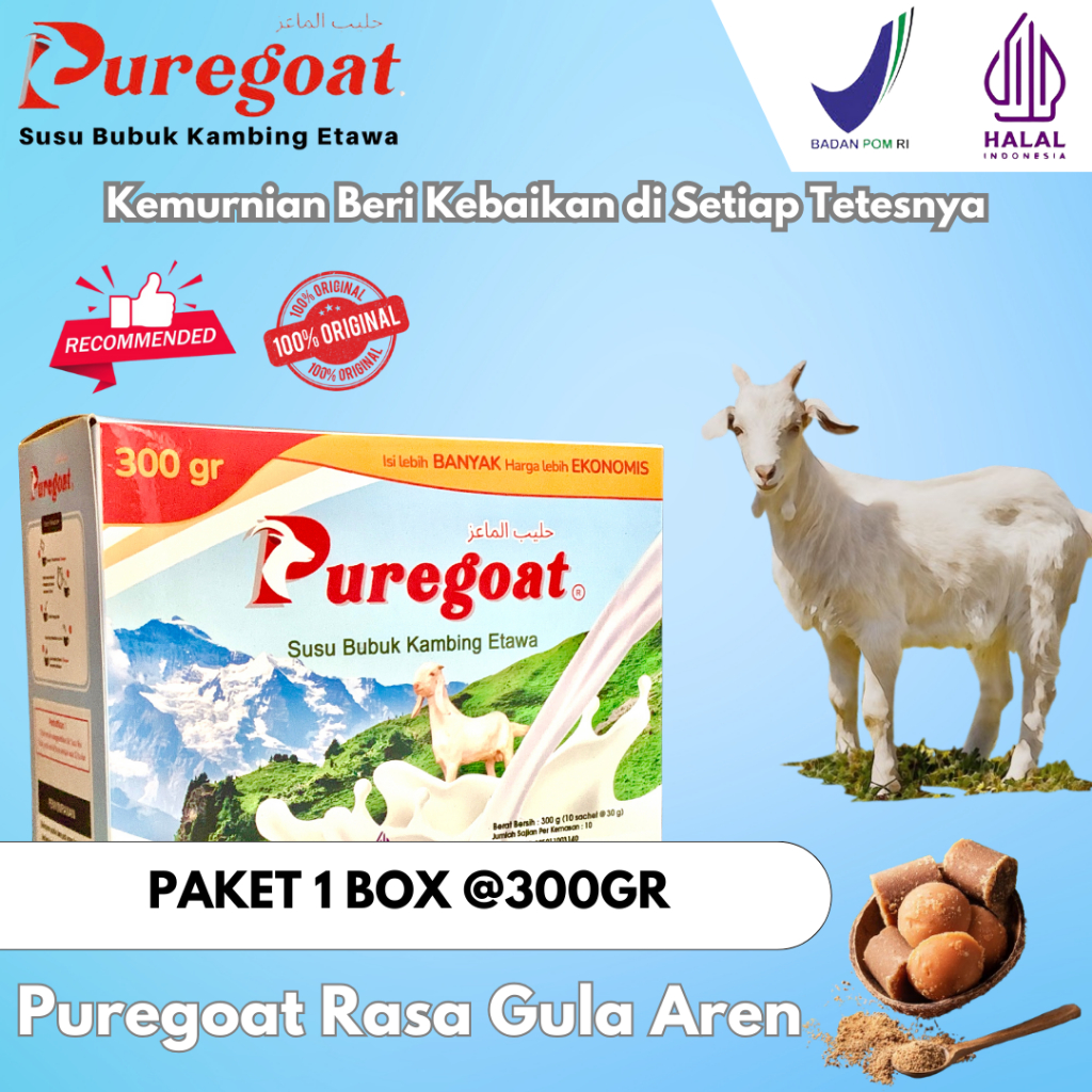 

Puregoat - Susu Bubuk Kambing Etwa Asli 300gr - Solusi Tepat dan Cepat mengatasi Masalah Kesehatan / Pernafasan / Kolesterol Tinggi / Asam Urat / Gangguan Tulang & Sendi / Osteoporosis / Lambung / Kanker / Jantung dan meningkatkan Antibodi.