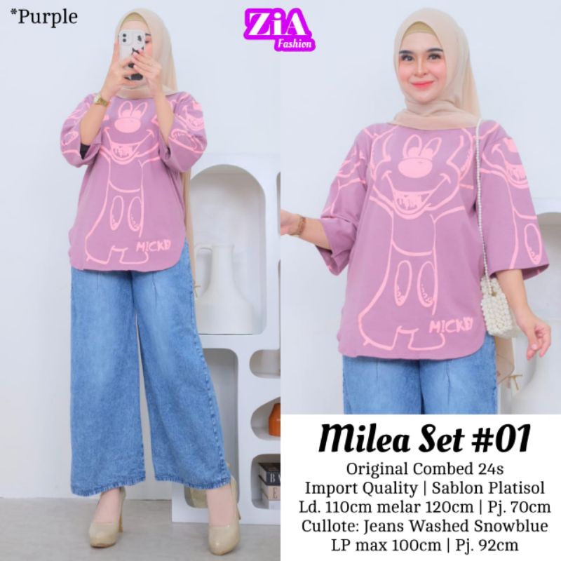 MILEA SET#1 SETELAN KAOS DAN CELANA JEANS BY ZIA