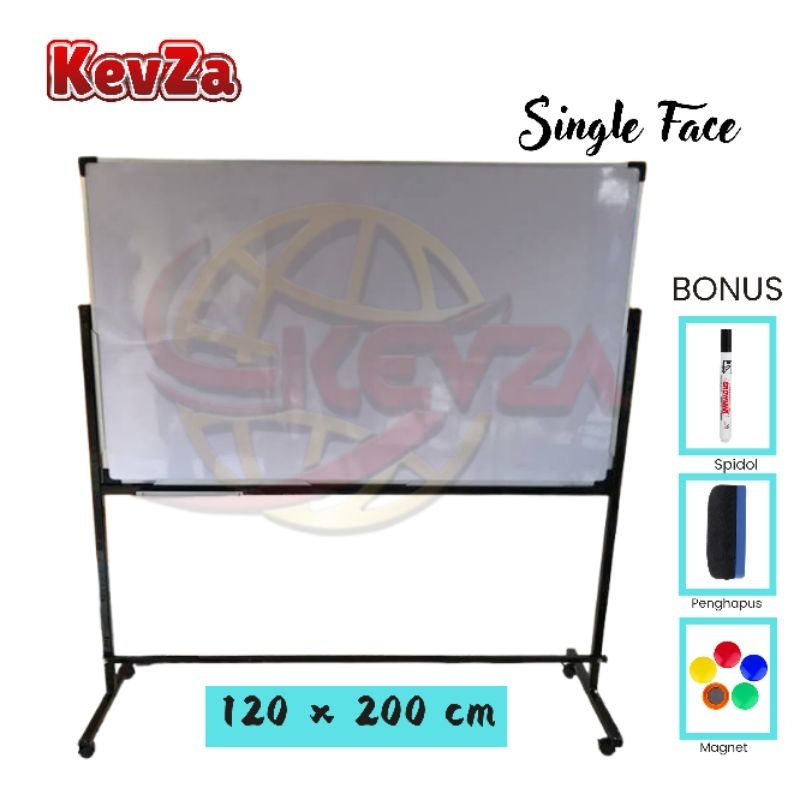 

Papan Tulis Whiteboard Single Face Standing Besi + MAGNETIK 120×200 cm