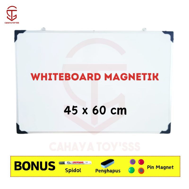 

Papan Tulis Whiteboard Magnetik 45 × 60 cm
