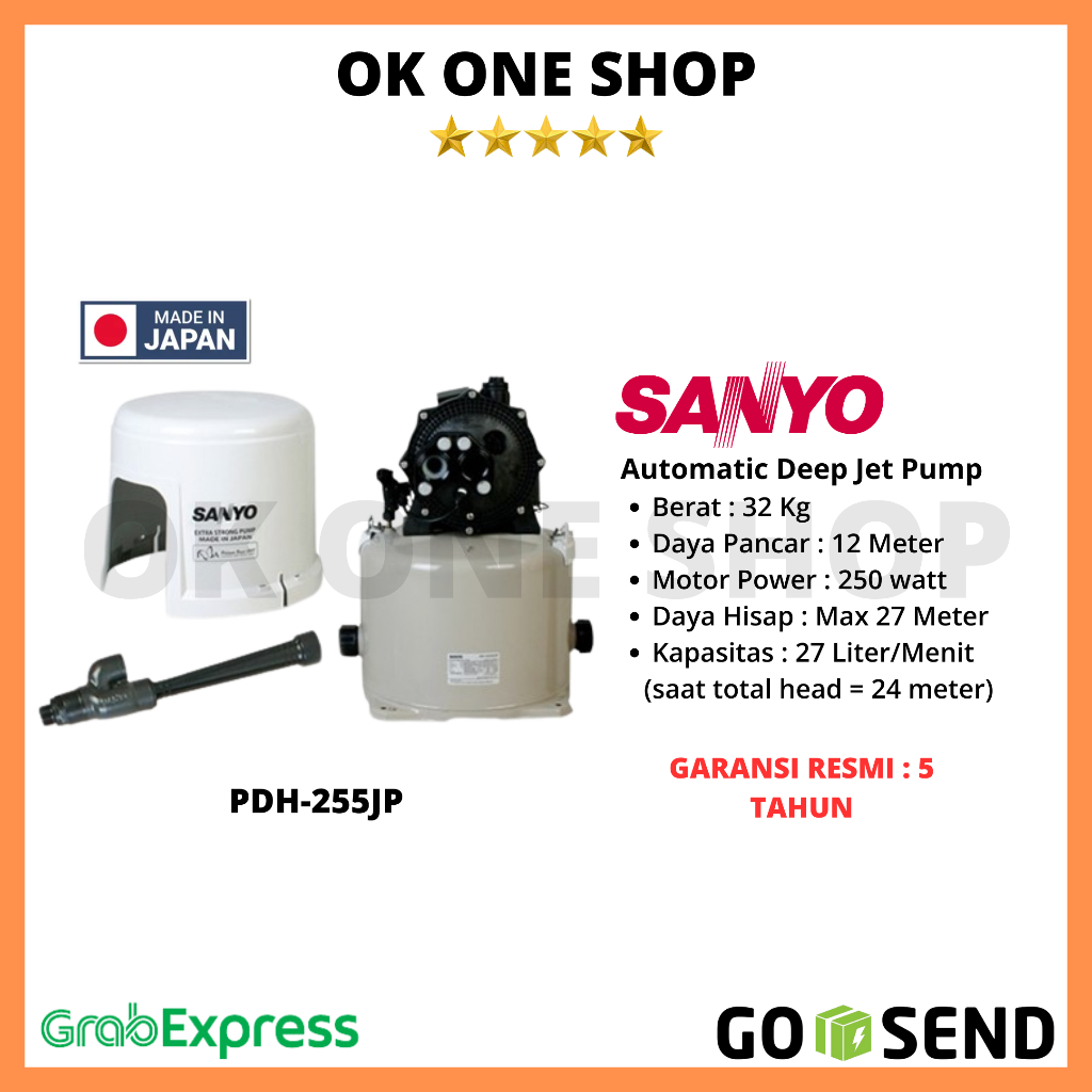 SANYO Jet Pump PDH-255JP / PDH-255 JP / PD-H255JP