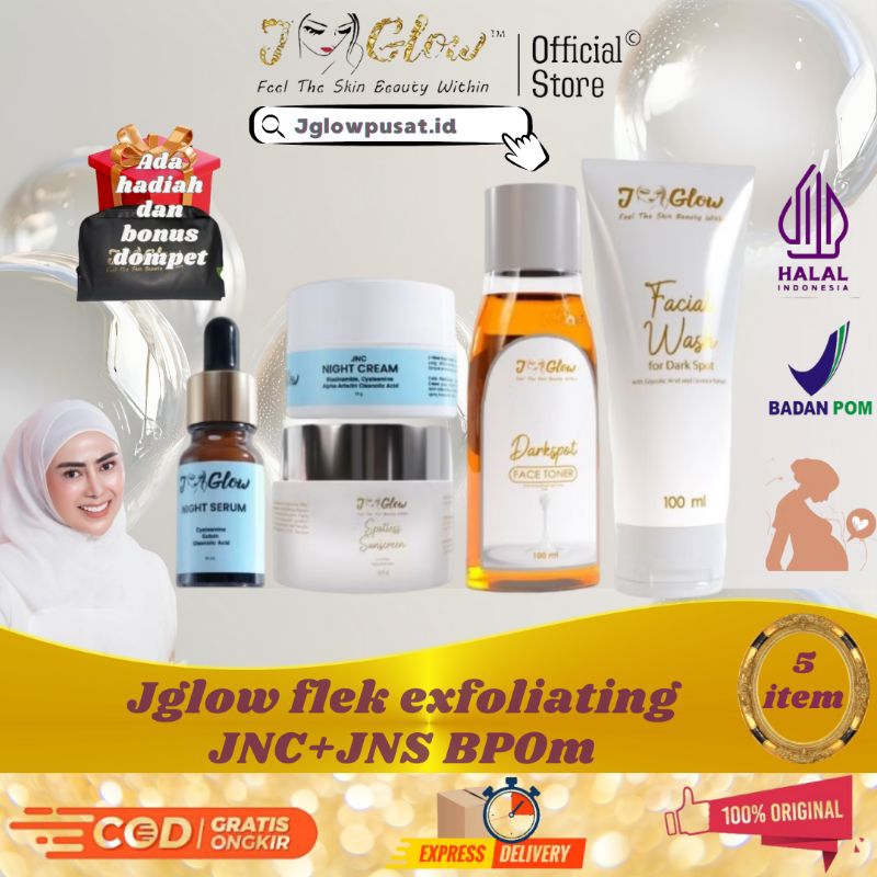 JGLOW Skincare Flek JNC+JNS Bpom Paket Perawatan Untuk Kulit Wajah Flek Hitam