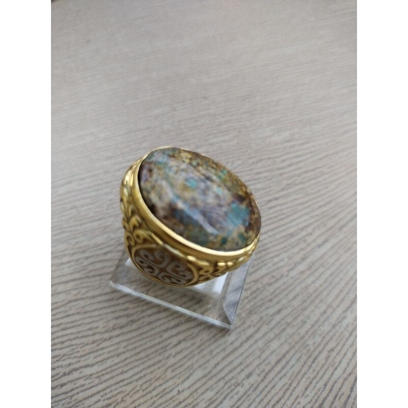 Natural Pirus Persia Ring Alpaka Super Size 19